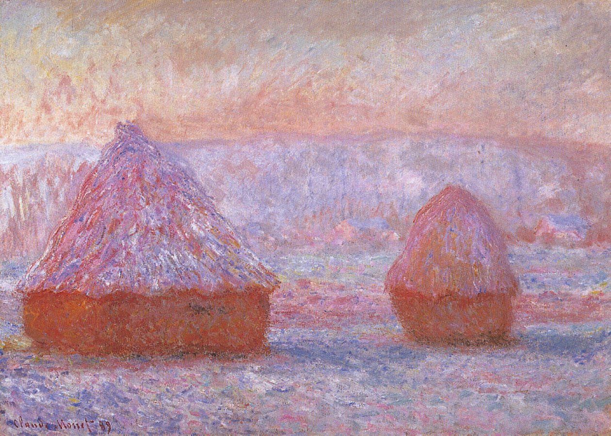  Les Meules, Giverny, effet du matinn av Claude Monet