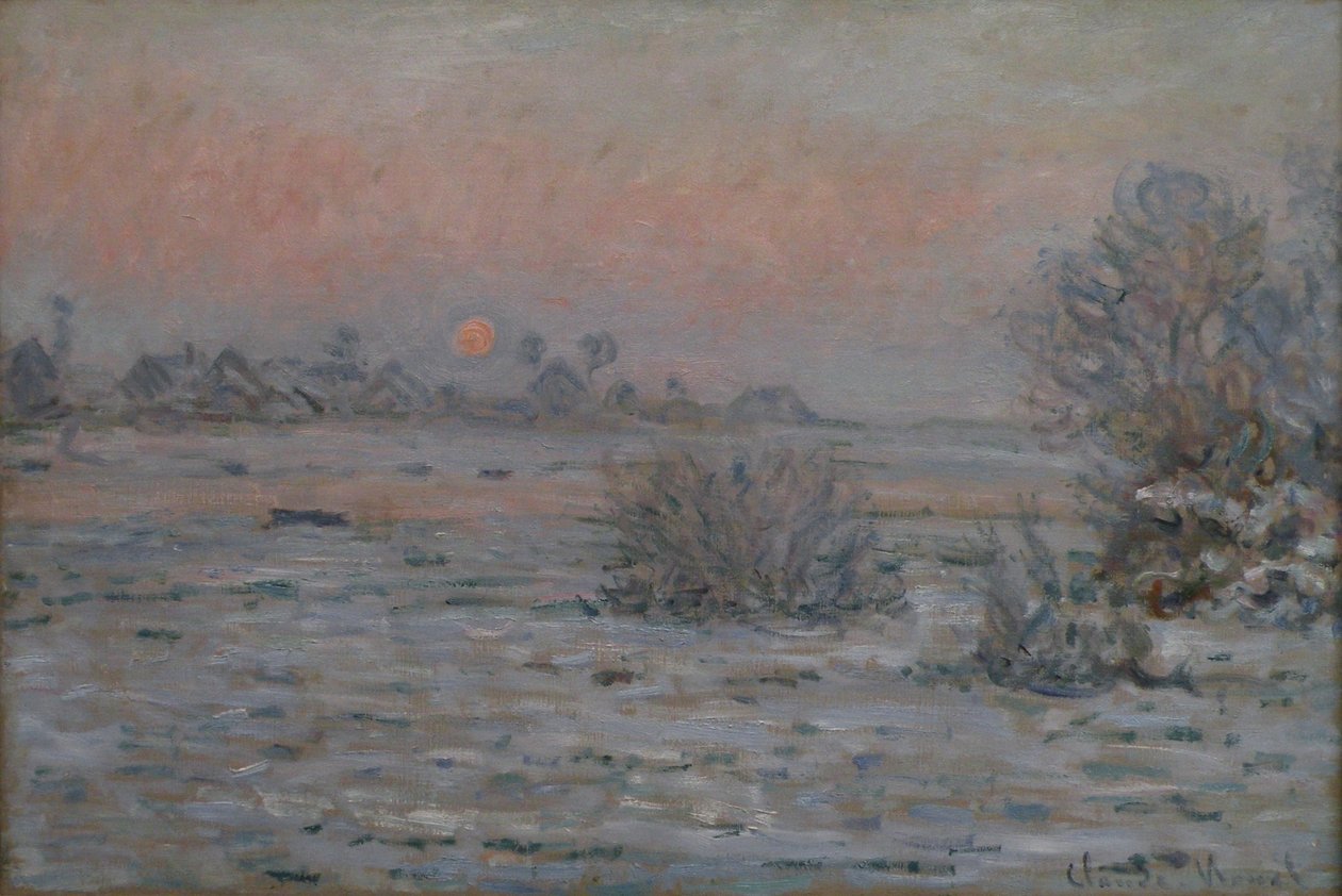  Vintersol i Lavacourt av Claude Monet
