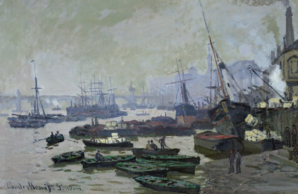 Båtar i Londons bassäng, 1871 av Claude Monet