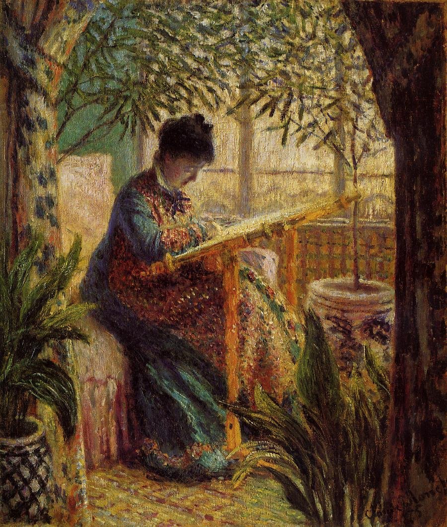 Camille au métier av Claude Monet