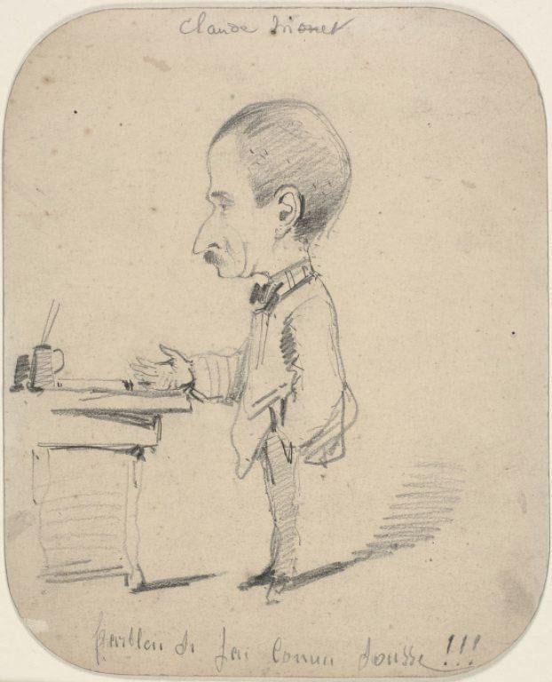 Caricature of Man Standing by Desk av Claude Monet