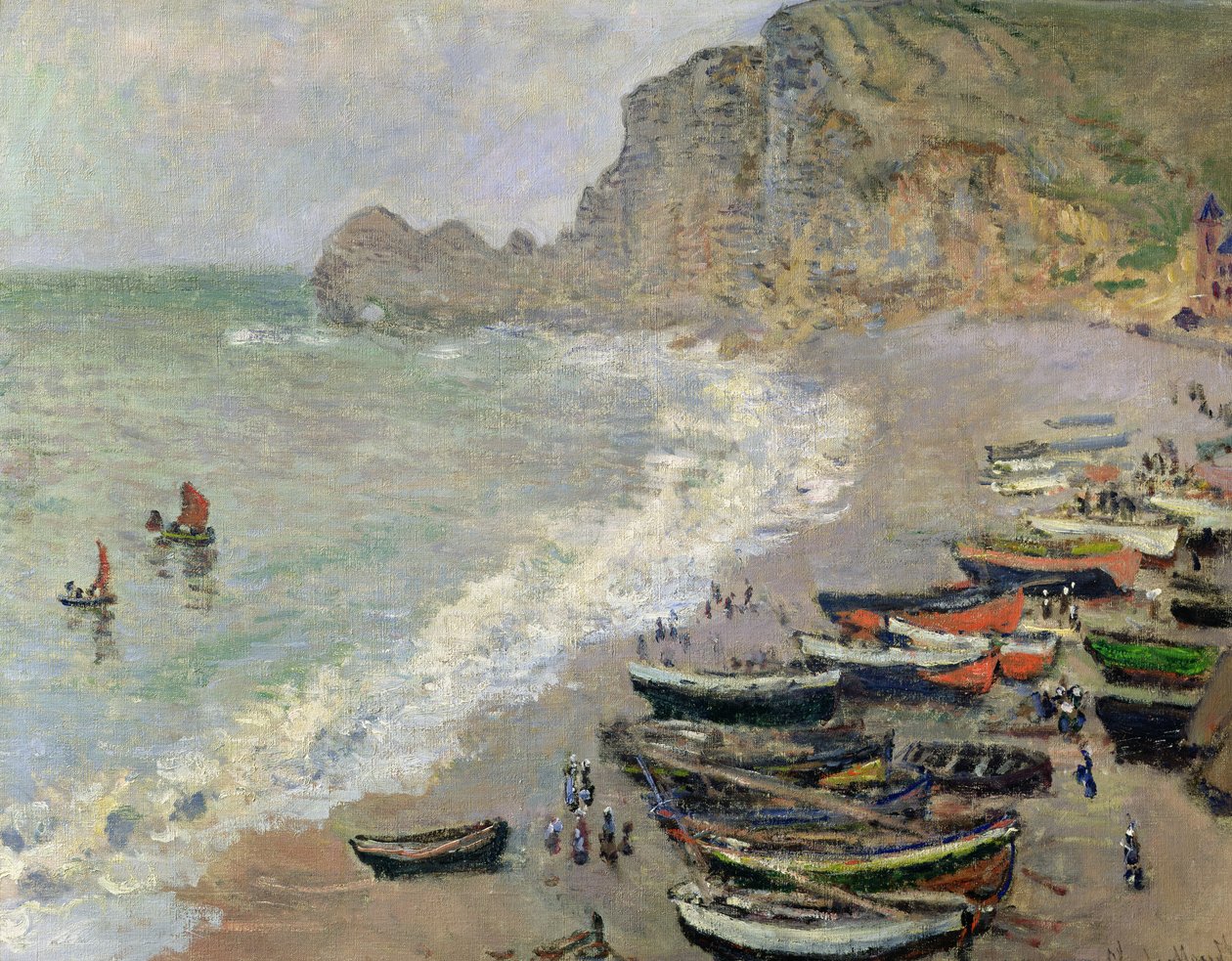 Etretat, stranden och Porte d