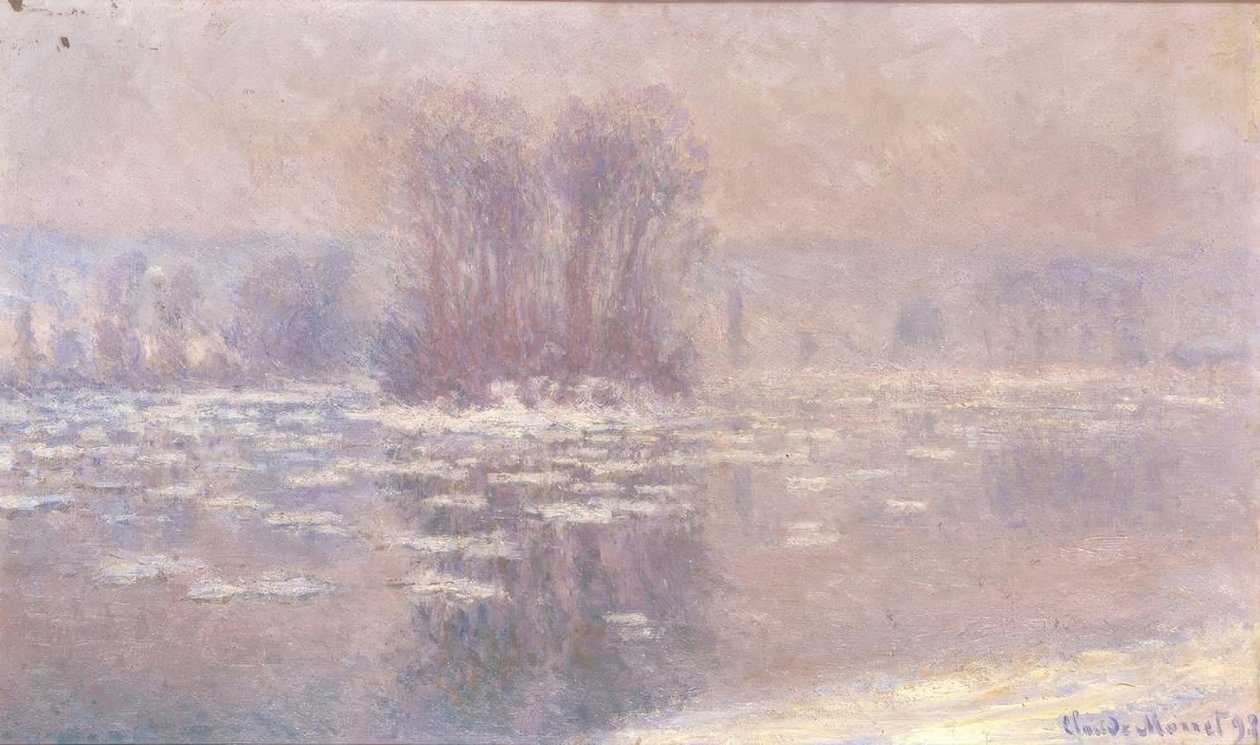 Isbitar i Bennecourt av Claude Monet