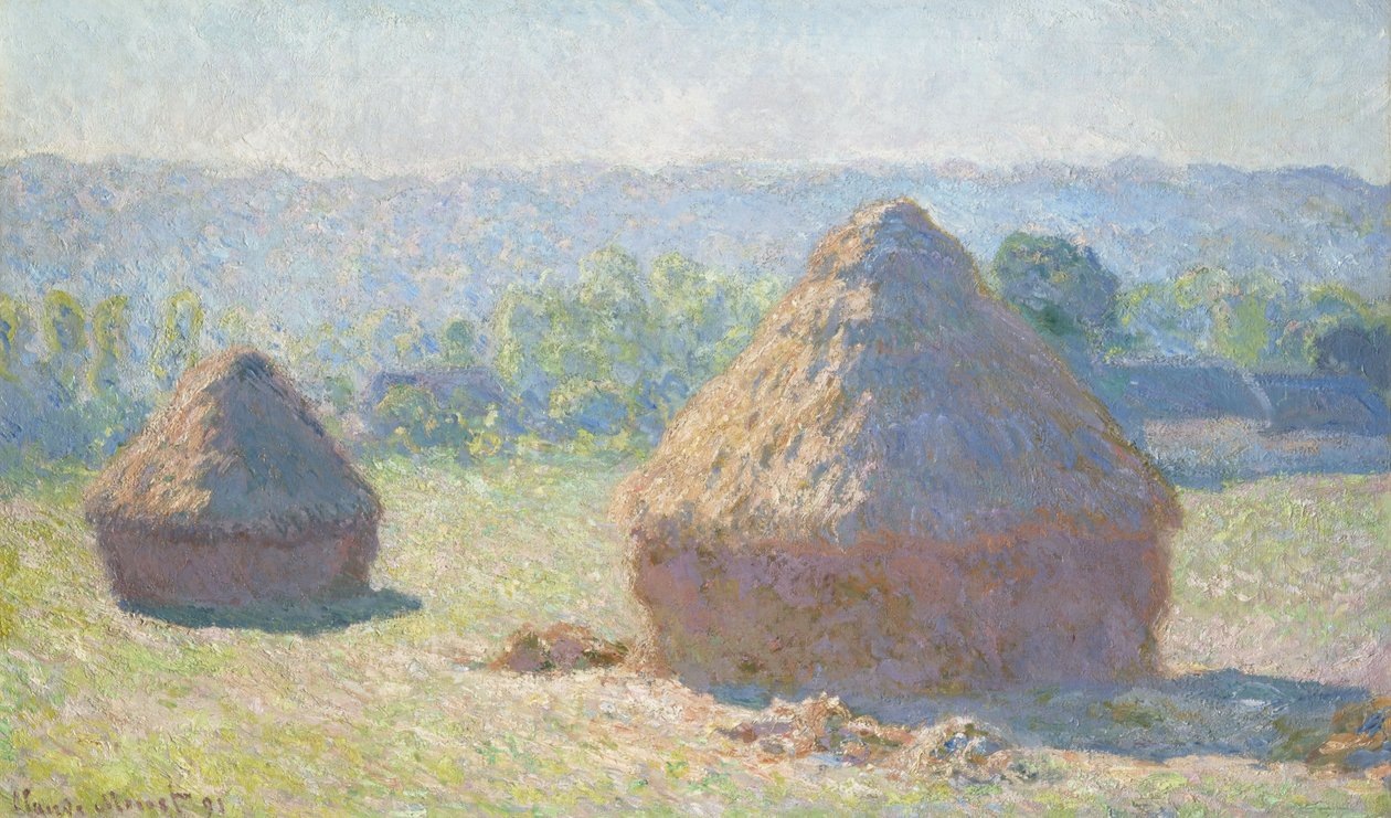 Haystacks, end of Summer av Claude Monet