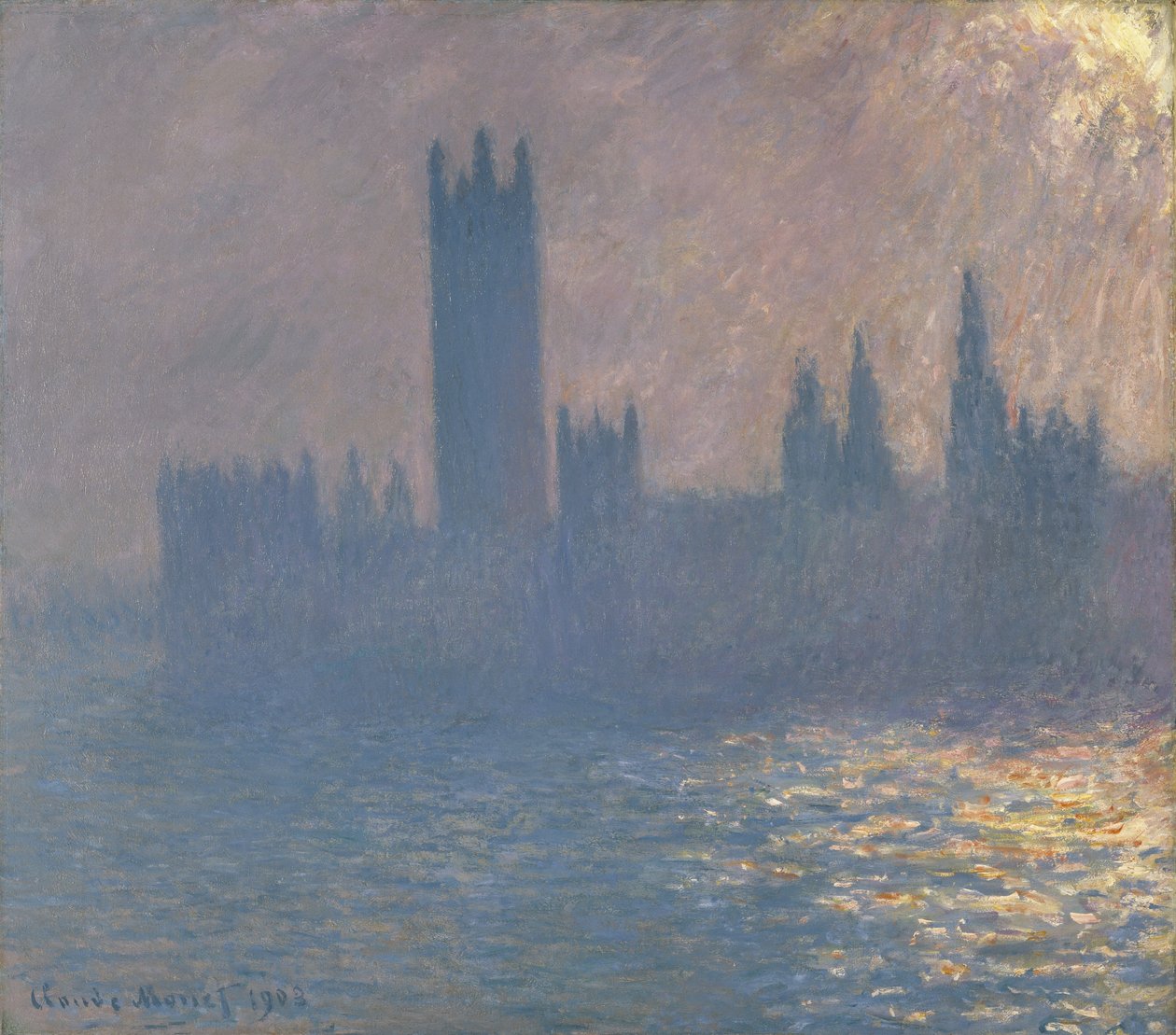 Houses of Parliament, Sunlight Effect (Le Parlement, effet de soleil) av Claude Monet