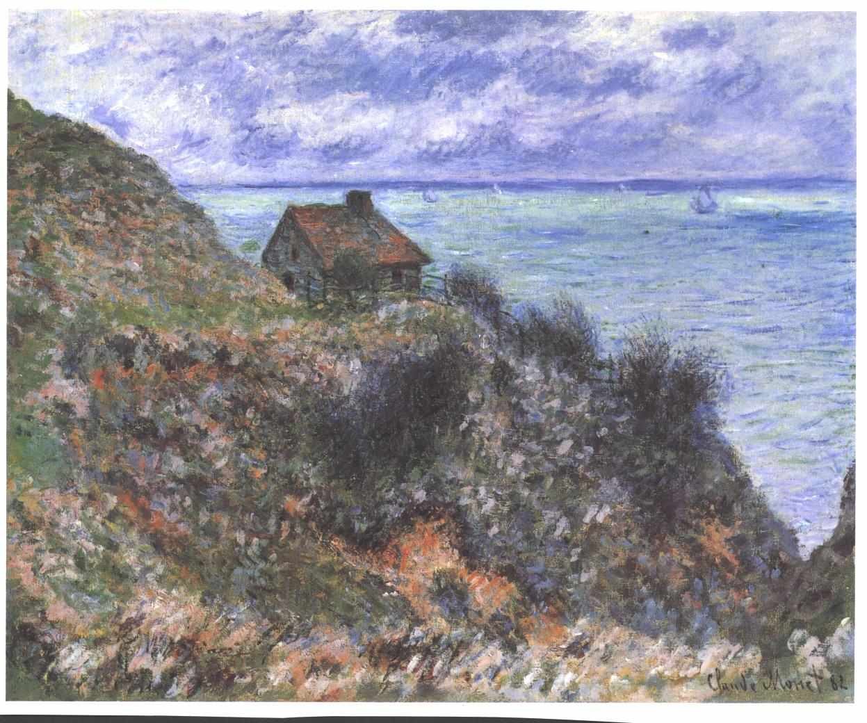 Hütte des Zollwächters bei Pourville av Claude Monet