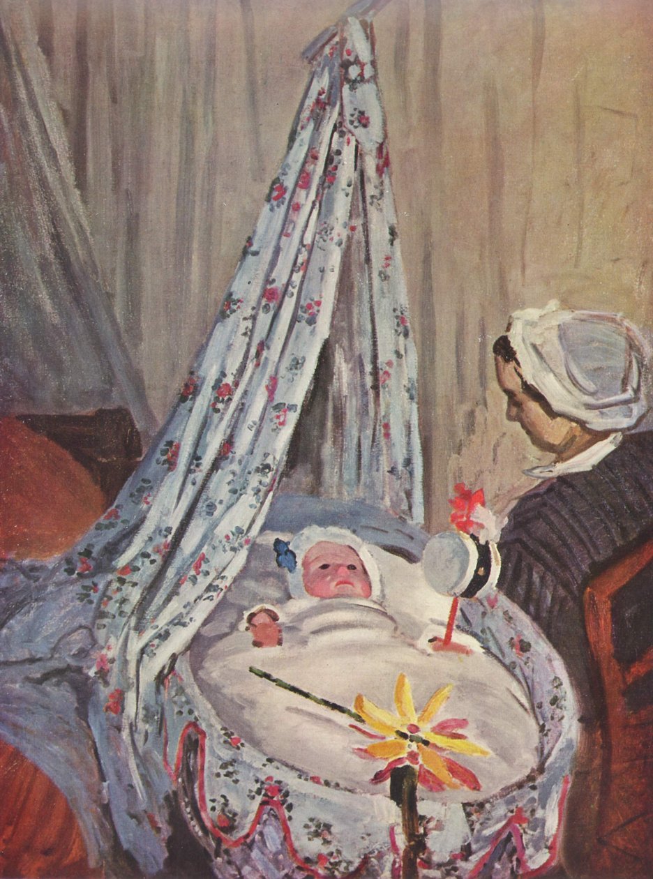 Jean Monet in seiner Wiege av Claude Monet