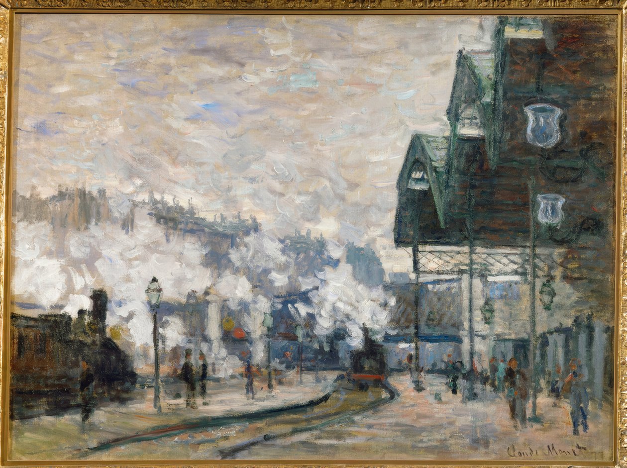 Gare Saint-Lazare, exteriörvy av Claude Monet