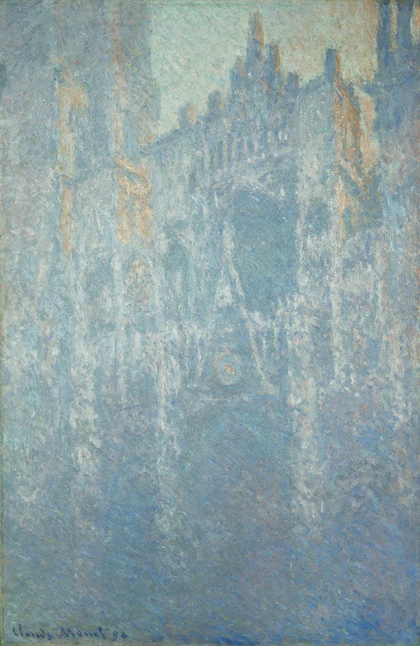 Katedralen i Rouen, portalen, morgondimma av Claude Monet