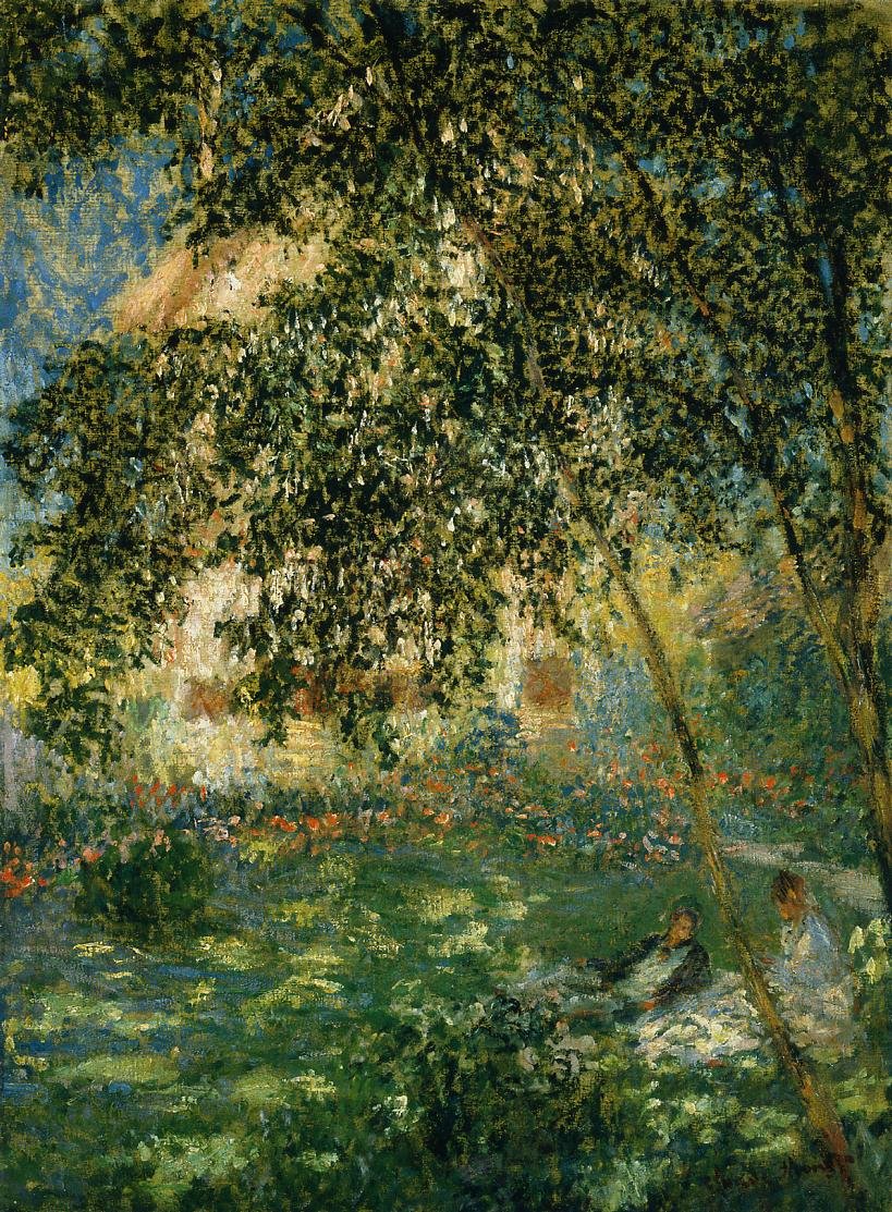 Le repos dans le jardin, Argenteuil av Claude Monet