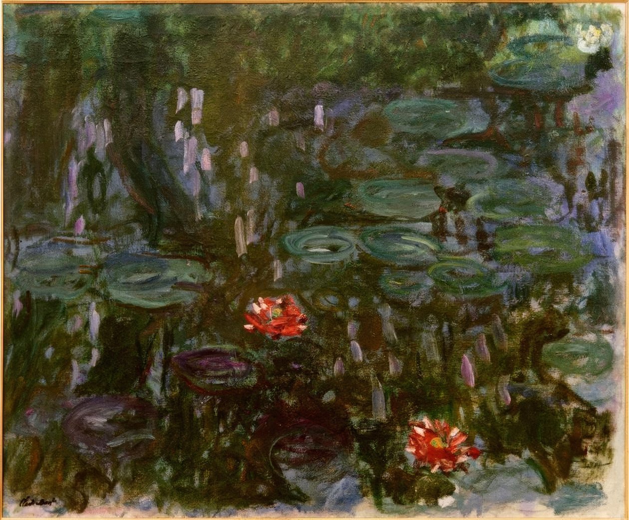 Näckrosor, pilreflektioner av Claude Monet