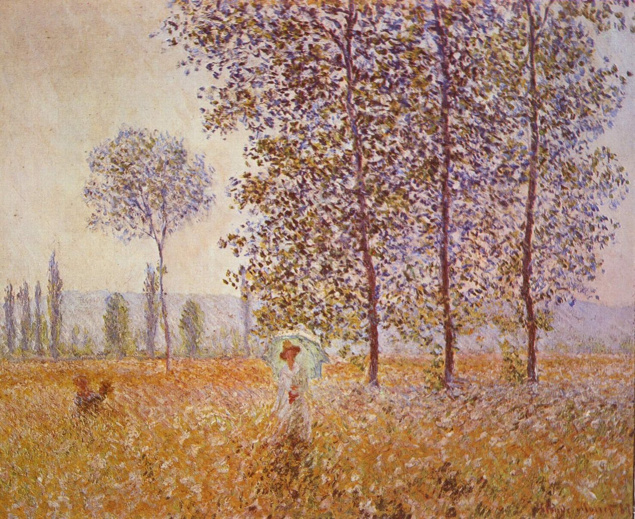 Pappeln im Sonnenlicht av Claude Monet