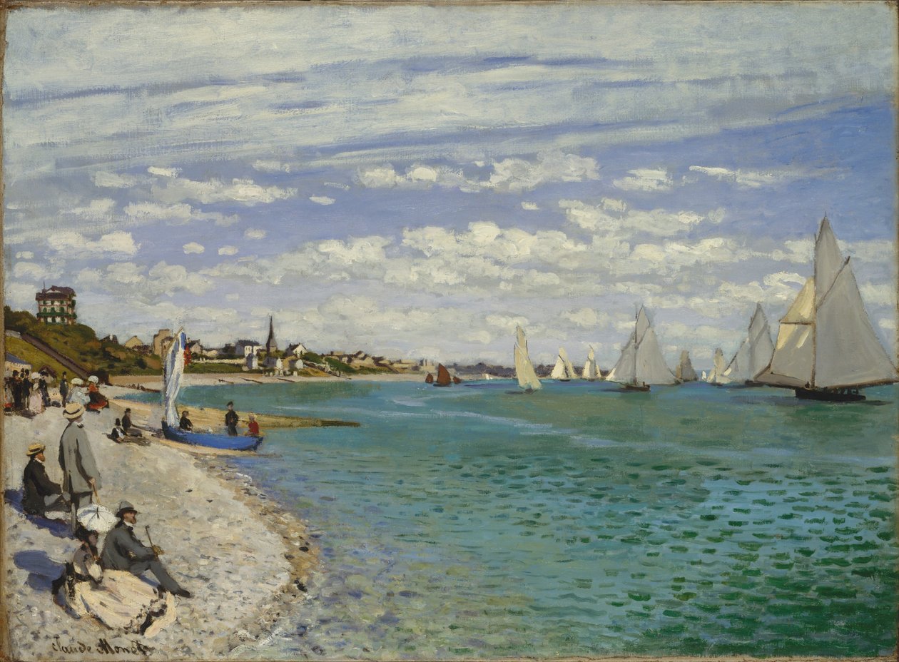 Regatta at Sainte-Adresse av Claude Monet