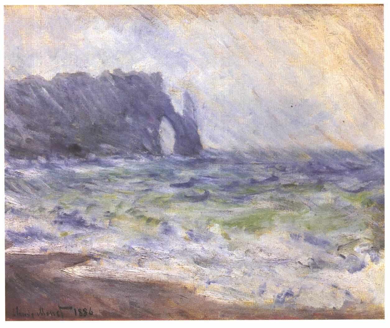 Regen bei Eretat av Claude Monet