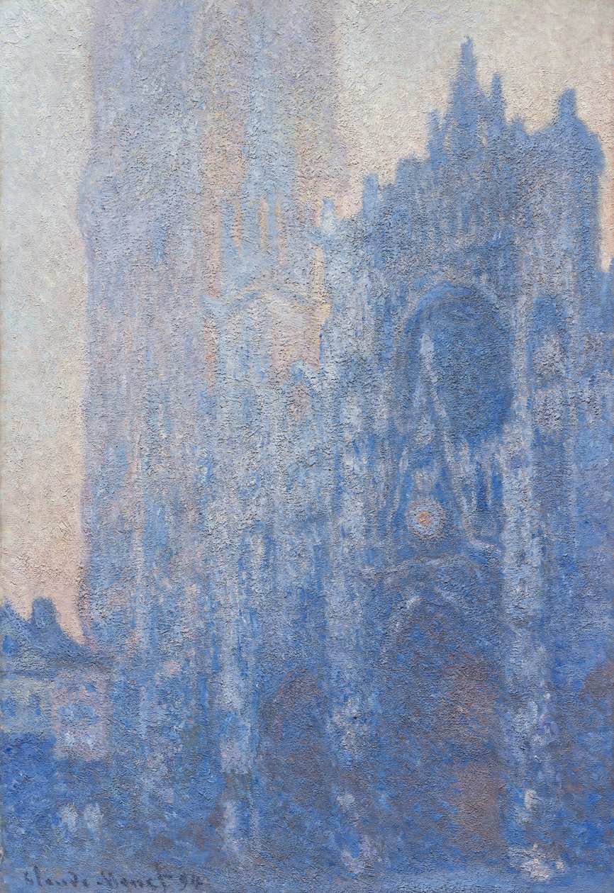 Rouen Cathedral Facade och Tour dAlbane (morgoneffekt) av Claude Monet