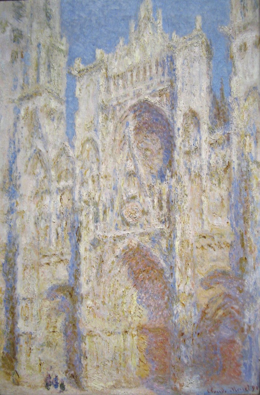 Rouen Cathedral, West Facade, Sunlight av Claude Monet