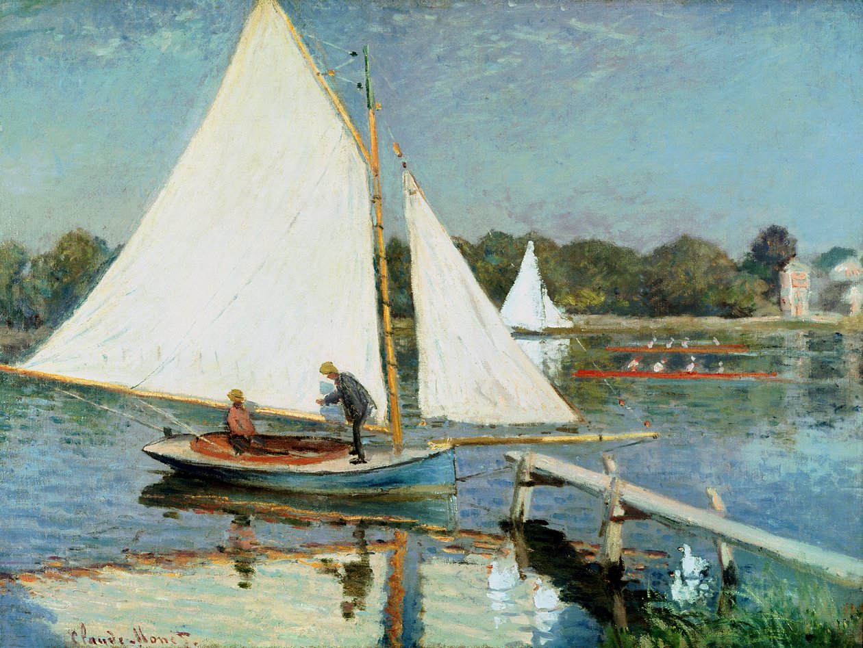 Segling vid Argenteuil, ca 1874 av Claude Monet