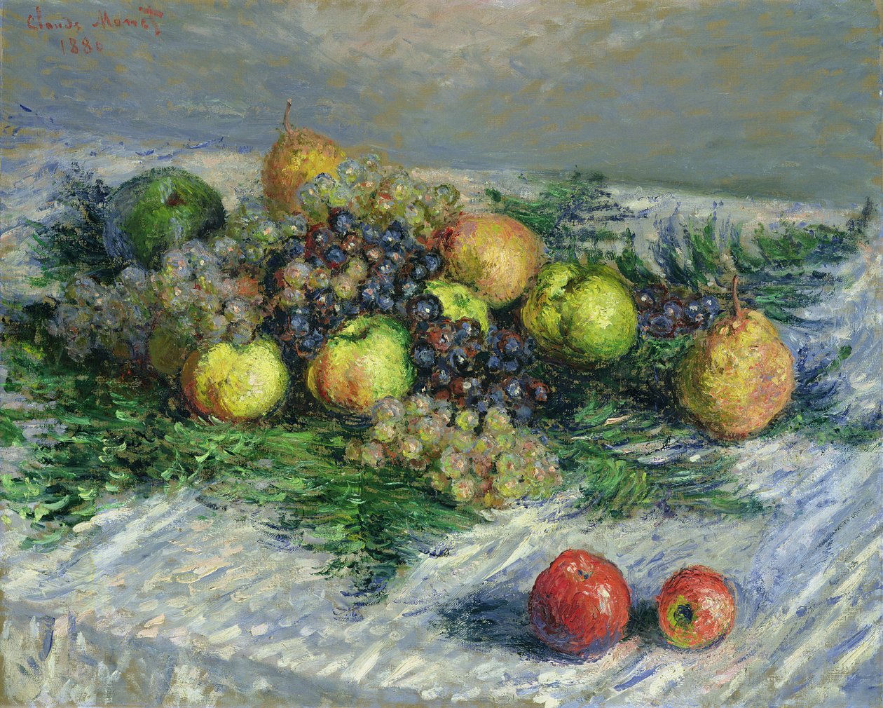 Stilleben med päron och vindruvor, 1880 av Claude Monet