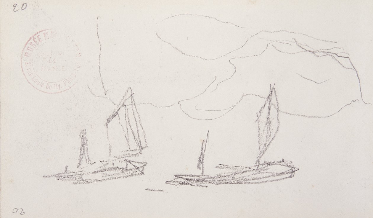Studie för London-serien, Boats on the Thames av Claude Monet