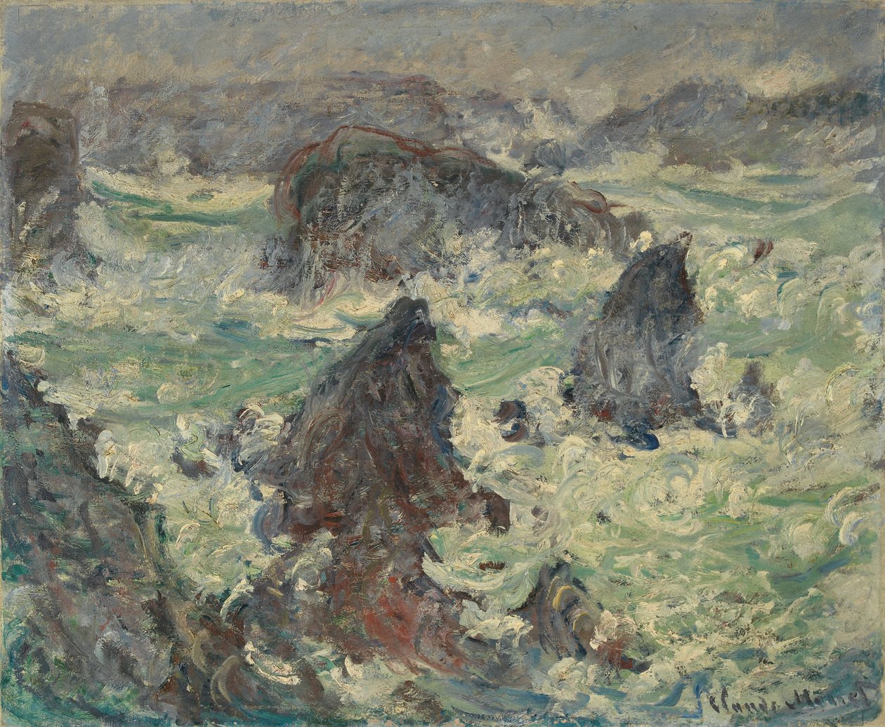 Tempête sur les Côtes de Belle-Île.  av Claude Monet