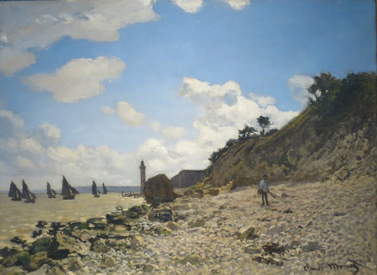 The Beach at Honfleur av Claude Monet