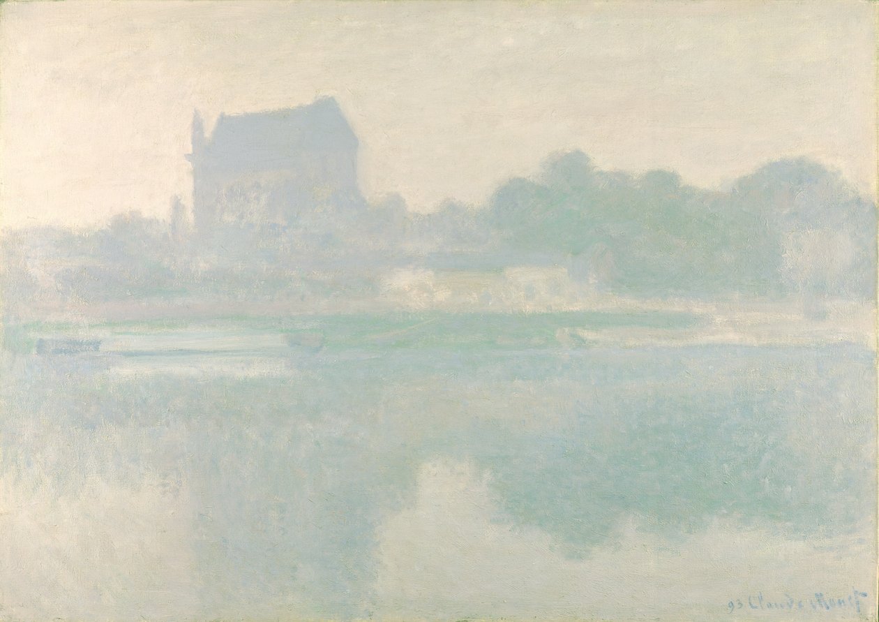 The Church of Vernon, Brouillard, 1894 av Claude Monet
