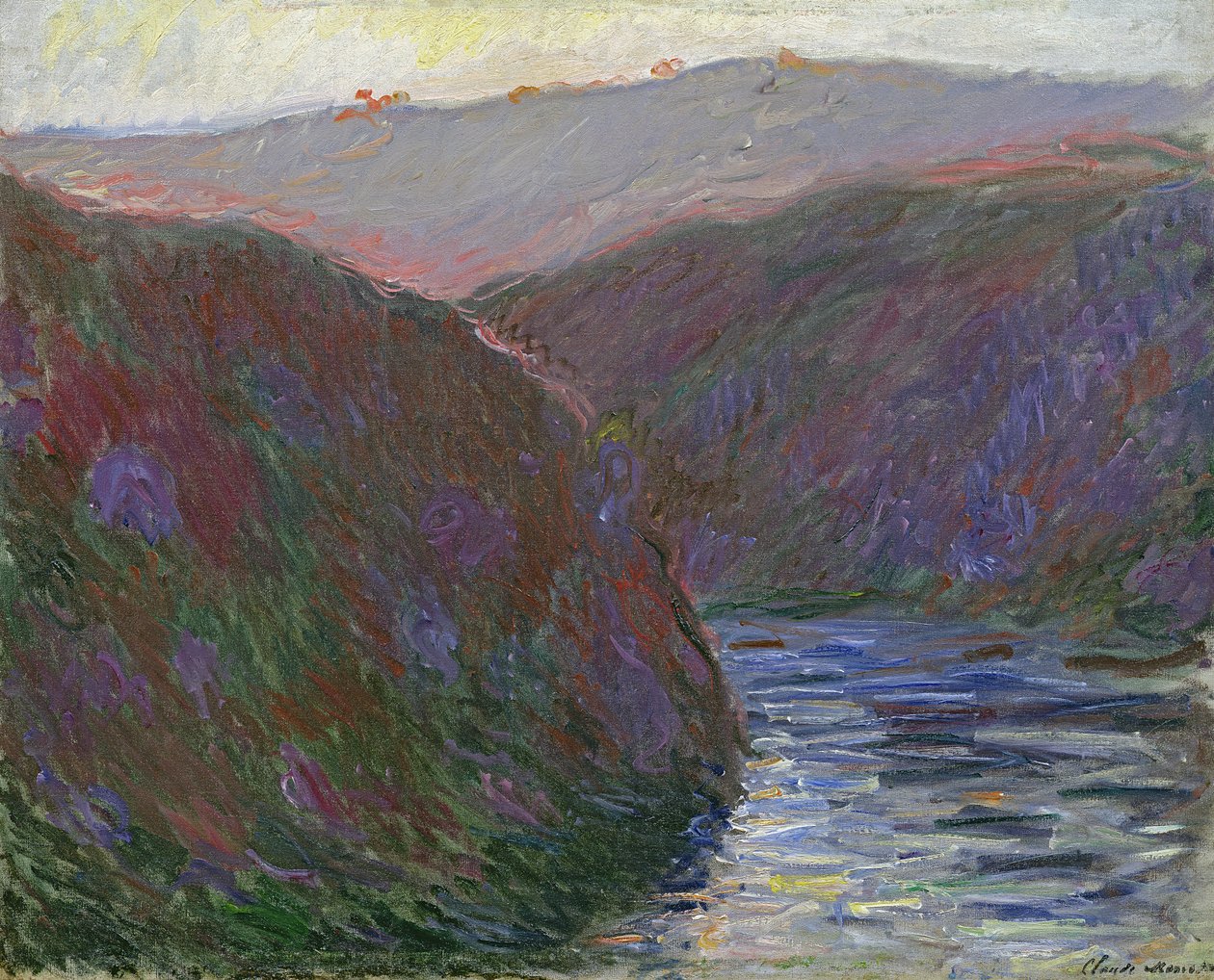 Creusedalen, kvällseffekt, 1889 av Claude Monet