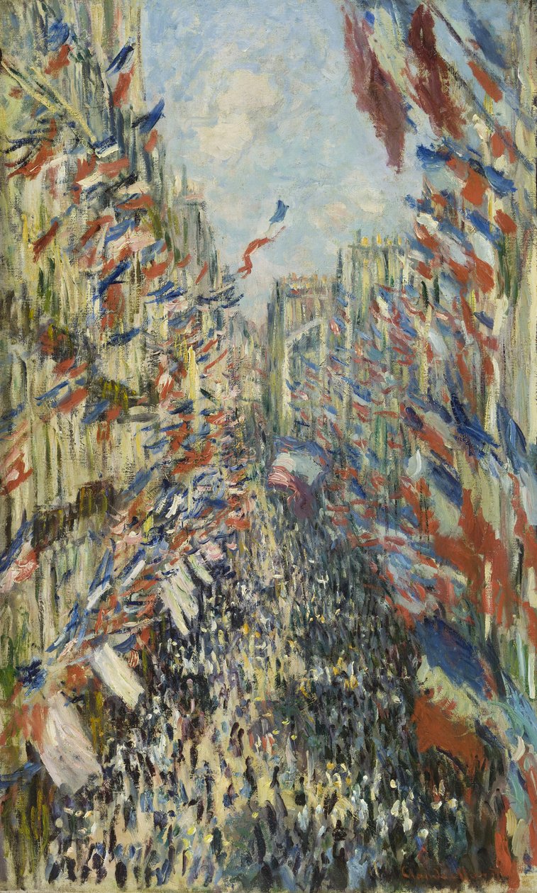 The Rue Montorgueil in Paris av Claude Monet