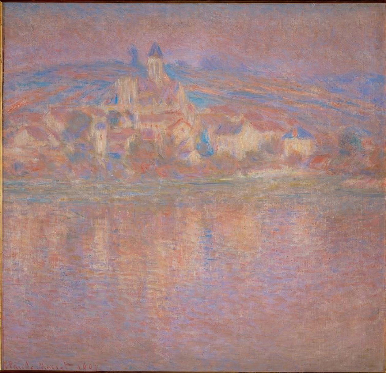 Vetheuil, solnedgång av Claude Monet