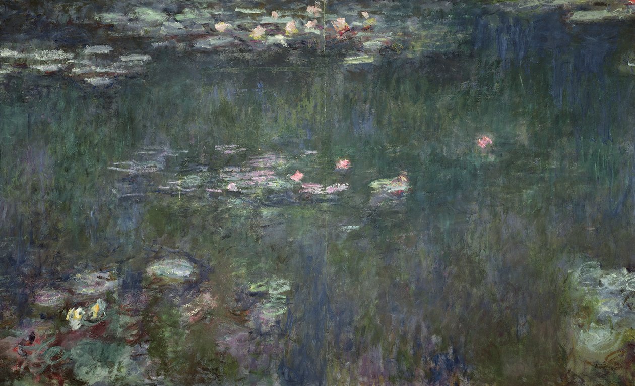 Näckrosor: Green Reflections, 1914-18 (centralsektion) (se även 70302 och 56001) av Claude Monet