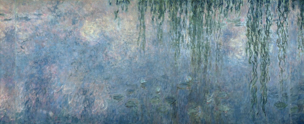 Näckrosor: Morgon med gråtpilar, detalj i mittsektionen, 1914-18 (se även 71320, 71322) av Claude Monet