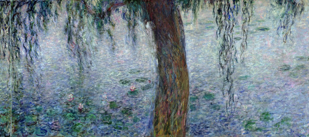 Åkander: Morgen med grådpile, detalje i højre sektion, 1915-26 (se også 162347-8) swed. av Claude Monet
