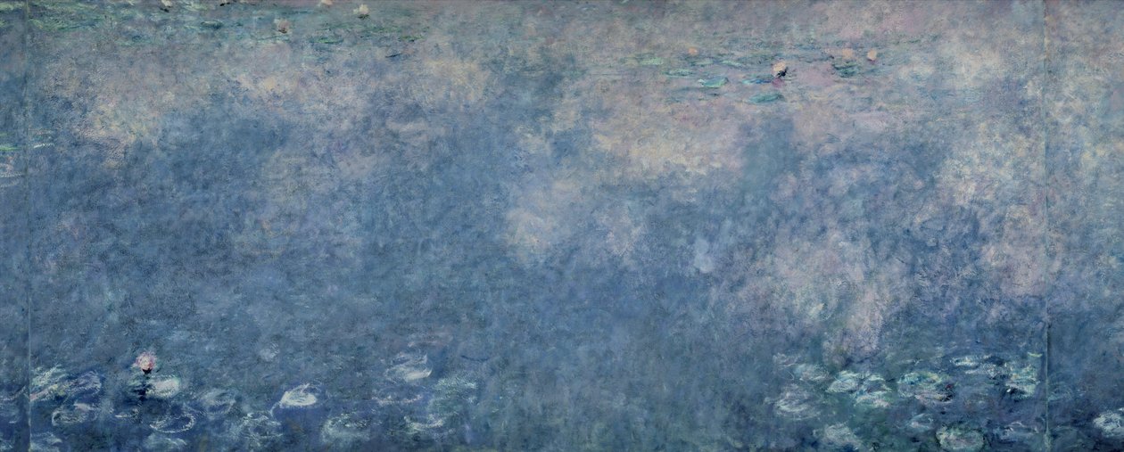 Näckrosor: Two Weeping Willows, mitten högra sektionen, 1914-18 (se även 75700-01, 75703) av Claude Monet