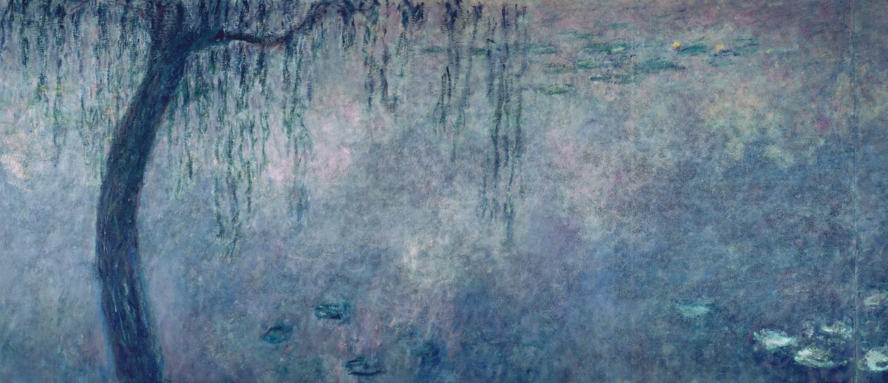 Näckrosor: Two Weeping Willows, vänster sektion, 1914-18 (se även 75701-03) av Claude Monet