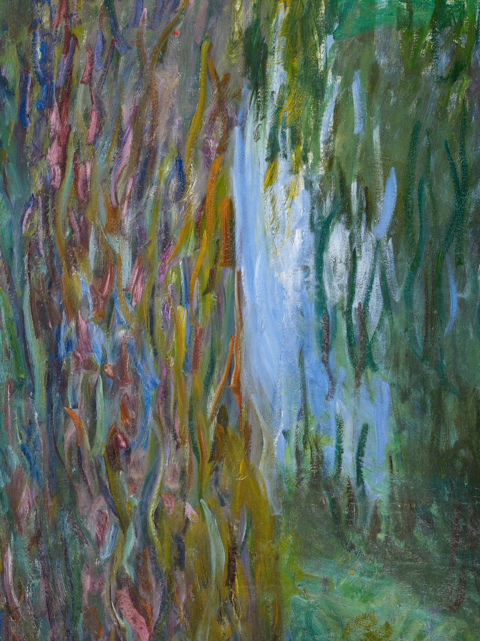 Weeping Willow and the Waterlily Pond, 1916-19 detalj av 182047 olja på duk av Claude Monet