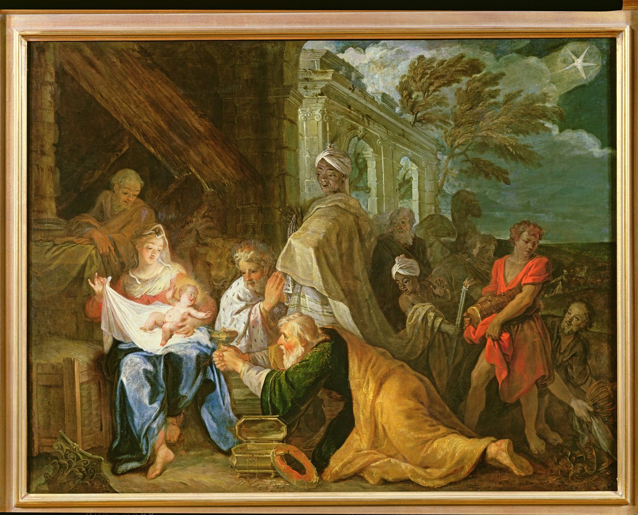 Tillbedjan av Magi, 1708 av Claude Verdot
