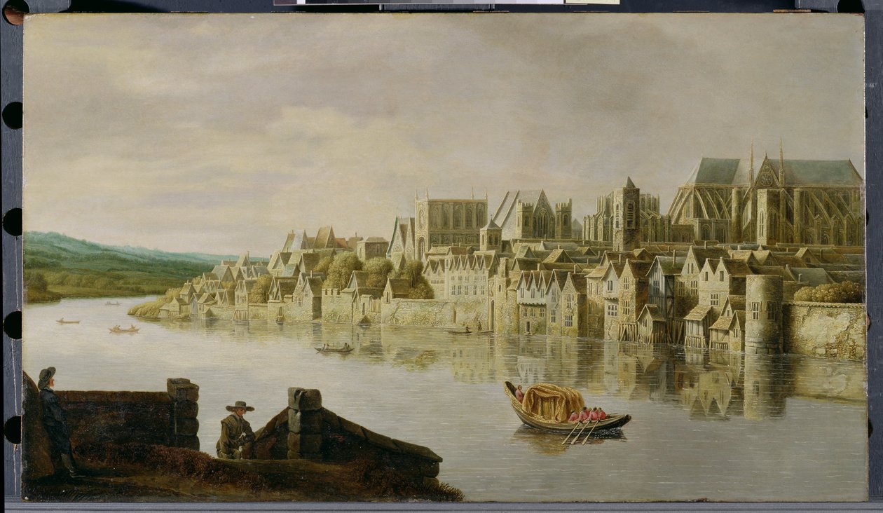 Themsen vid Westminster Stairs, ca 1630 av Claude de Jongh