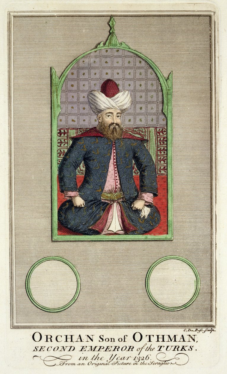 Orkhan (c.1288-c.1362) son till Osman, andra kejsare av turkarna år 1326, från en originalbild i seraglio av Claude du Bose