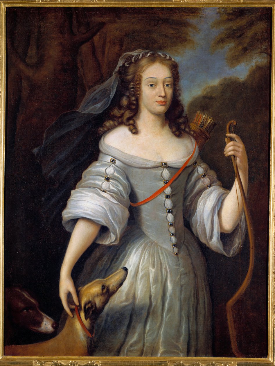 Porträtt av Louise Francoise de la Baume le Blanc (Louise Francoise de la Valliere) Madame de la Valliere av Claude (after) Lefebvre