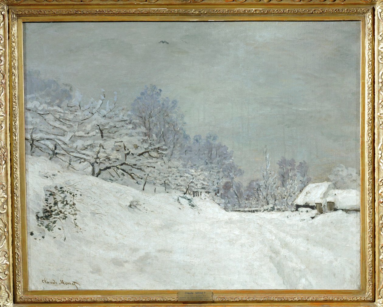 Runt Honfleur. Snö ... av Claude (follower of) Monet