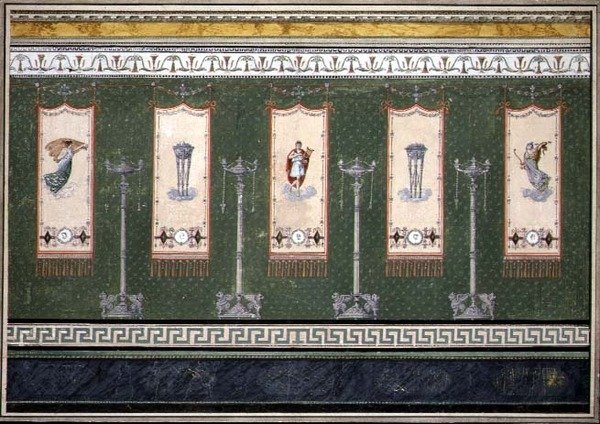 Design för Empire väggdekoration (akvarell och gouache på papper) av Claude Amie Chenavard