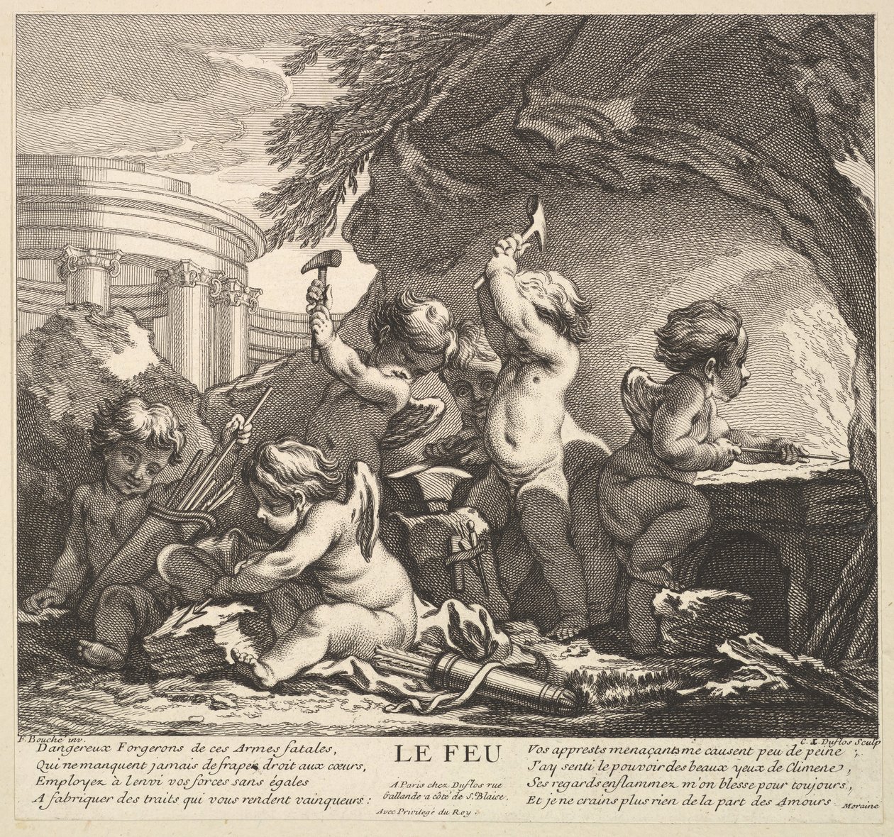 Brand, 1700-talet. av Claude Augustin Duflos