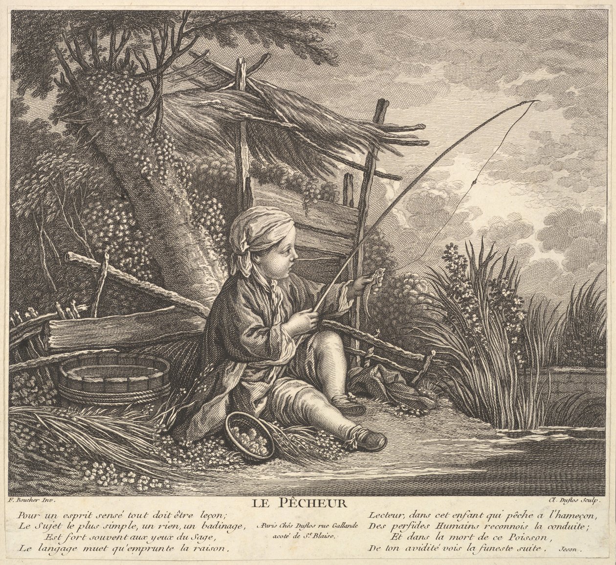 Fiskare, ca. 1753. av Claude Augustin Duflos