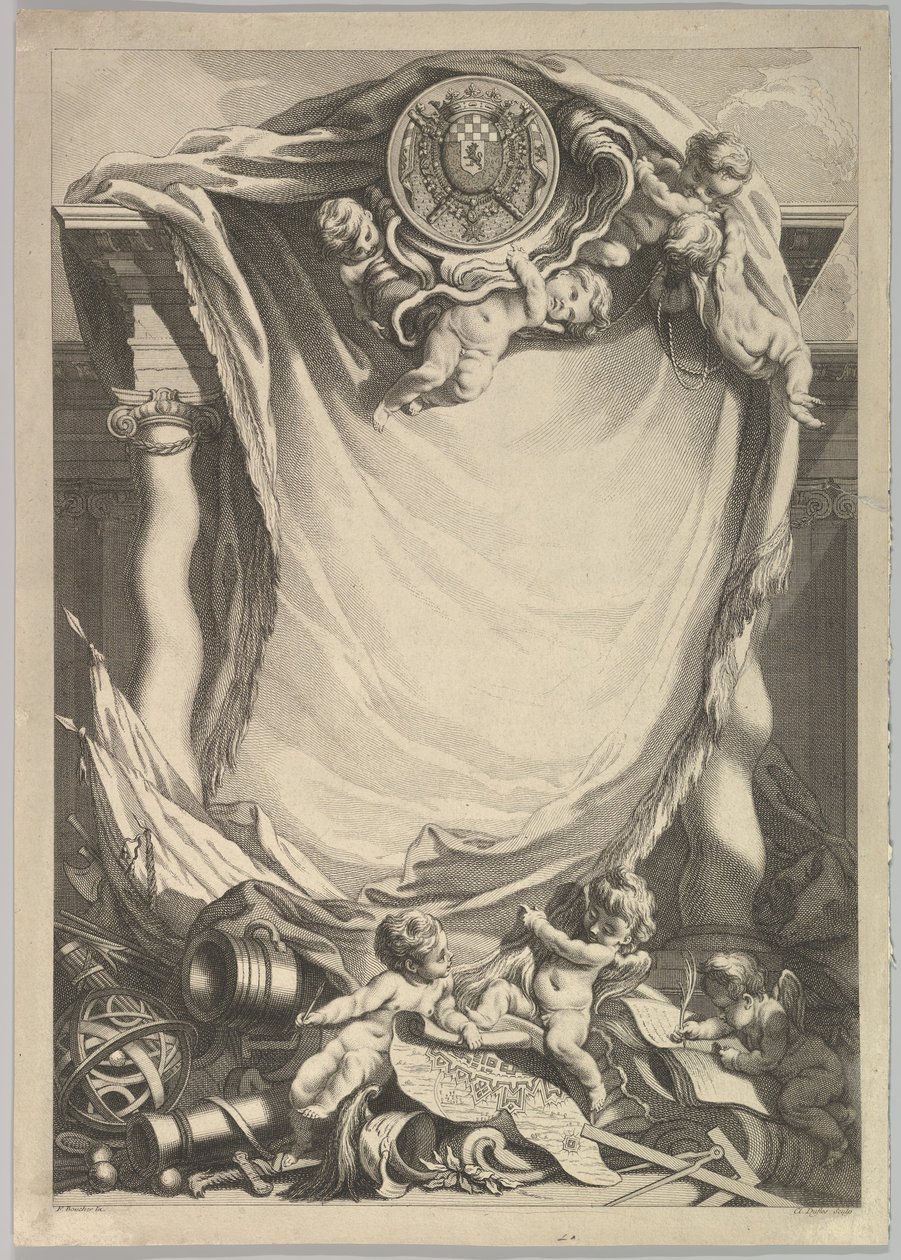 Ram för en dedikationstavla, 1700-tal. av Claude Augustin Duflos