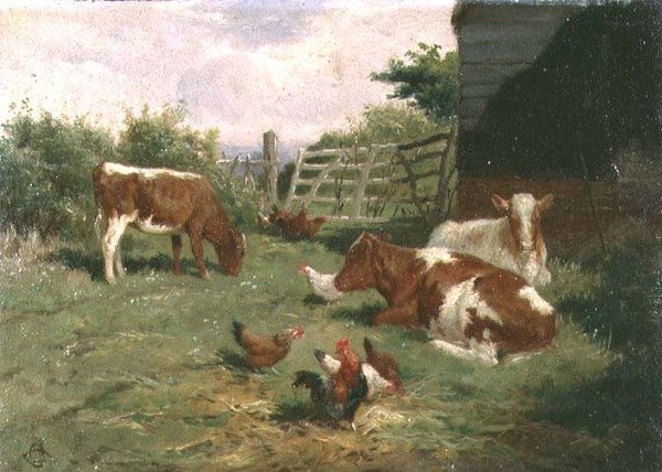 Vila (olja på duk på panelen) (för par se 70859) av Claude Cardon
