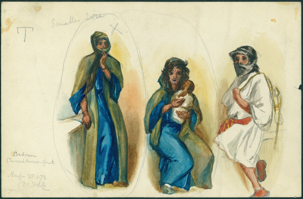 Bedouin Charcoal Burners, Mauga o Karamelu, lata ane i Haifa, 1873 (wc ma penitala i luga o pepa) fa