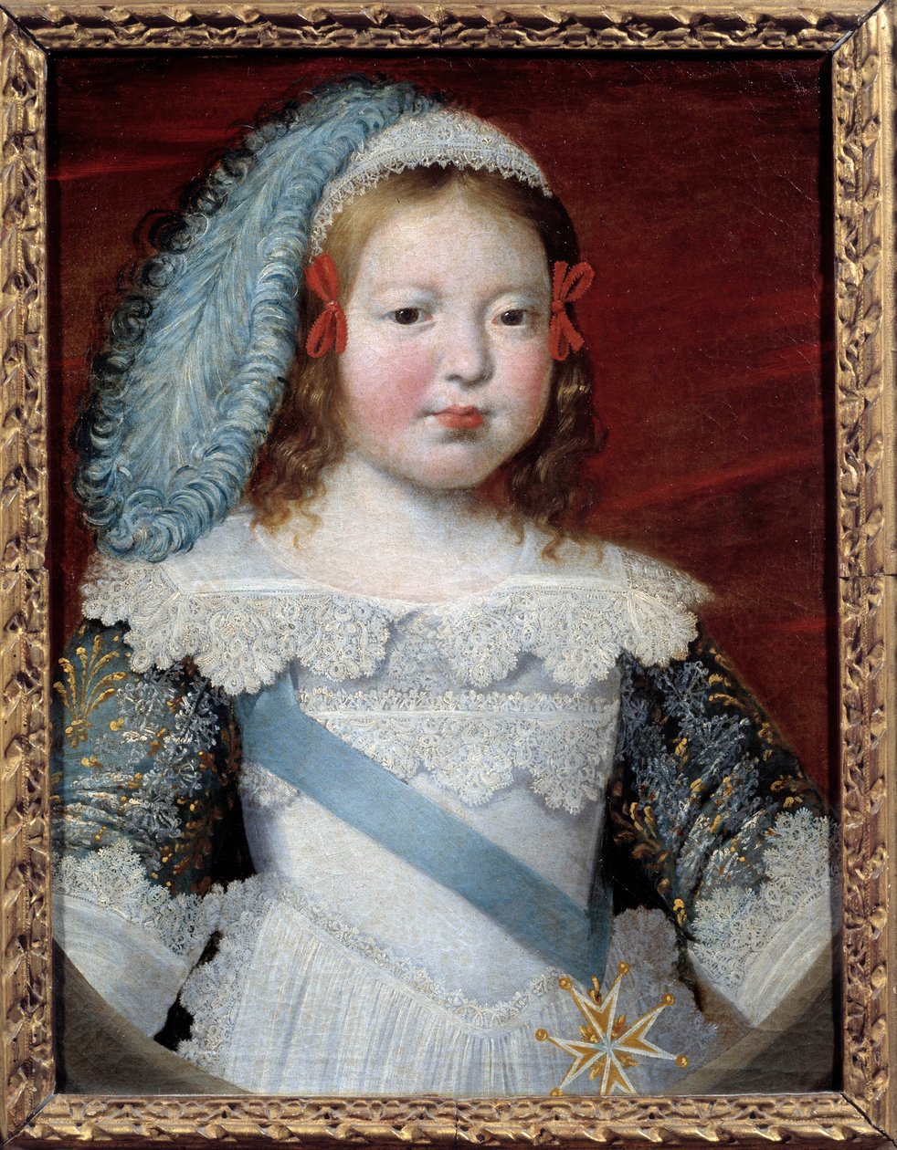 Porträtt av delfinen, blivande Ludvig XIV (1638-1715). Målning av Claude Deruet (1588-1662) Dim 0,50 x 0,39. 1641. Musee des Beaux Arts d