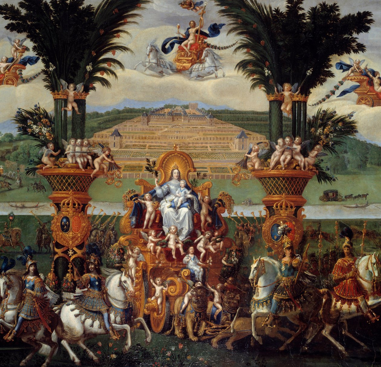 De fyra elementen. Jorden (Center Detail). Olja på duk. Mått: 4,22 x 1,14m. Målning av Claude Deruet (1588-1662) av Claude Deruet