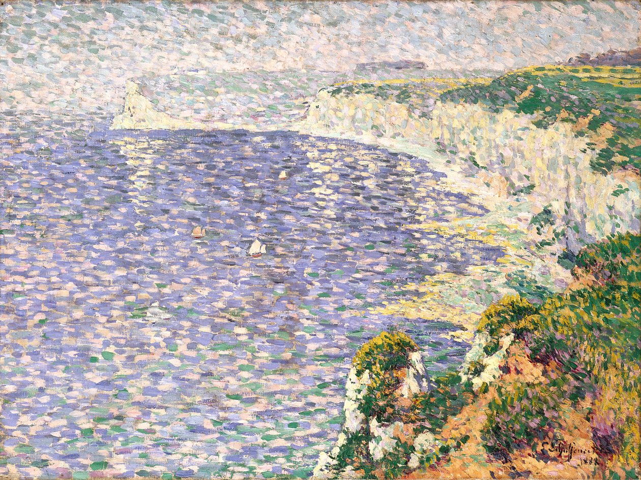 Utsikt över klipporna vid Etretat (olja på duk) av Claude Emile Schuffenecker