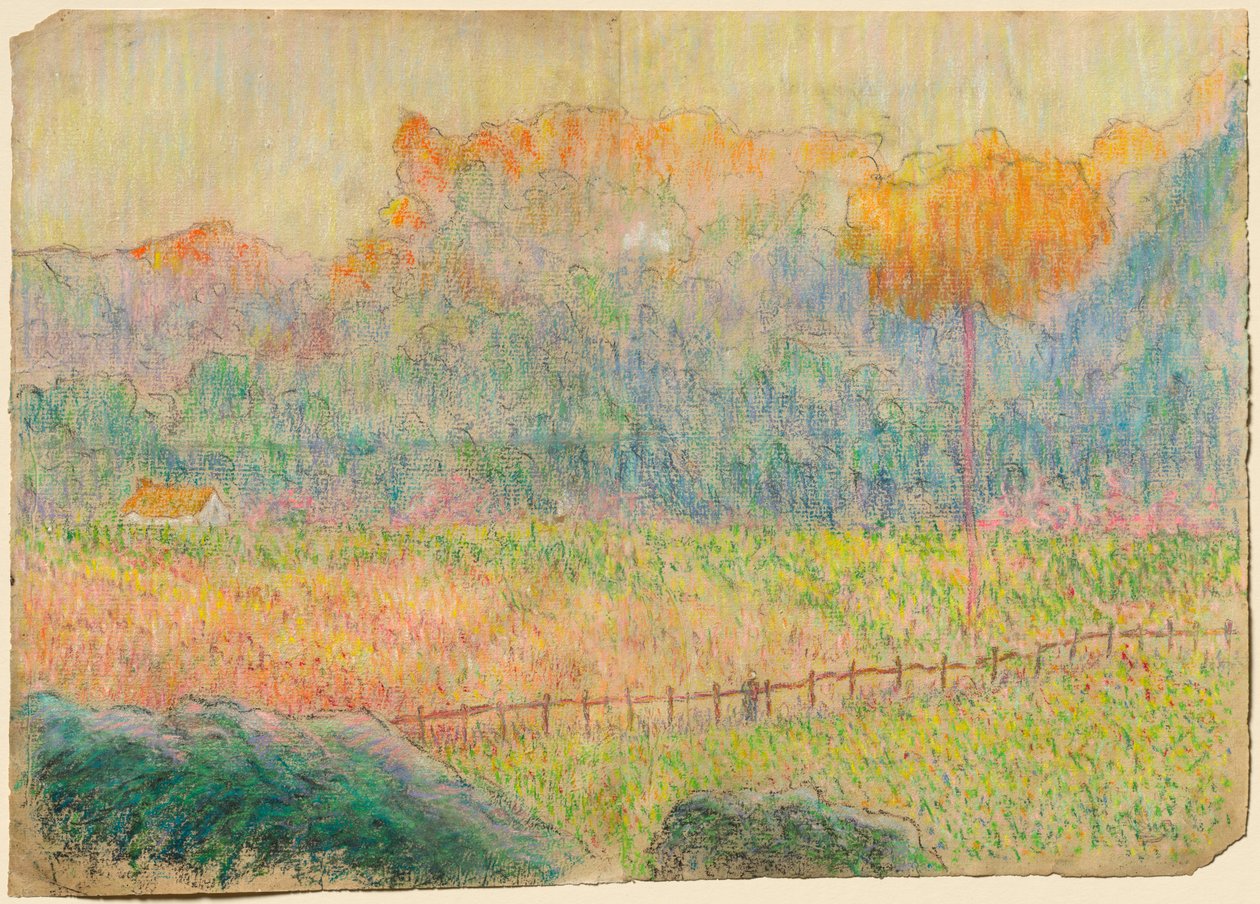 Studie för "Landskap med figur och hus" av Claude Emile Schuffenecker